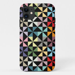 Farbenfrohe Geometrie Pinwheel Schwarz Case-Mate iPhone Hülle