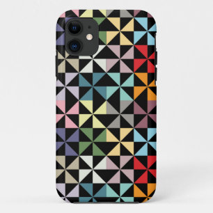 Farbenfrohe Geometrie Pinwheel Schwarz Case-Mate iPhone Hülle