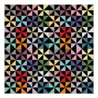 Farbenfrohe Geometrie Pinwheel Schwarz