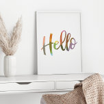 Farbenfrohe Geometrie Word Art Typografy Hello Poster<br><div class="desc">Ein modernes minimalistisches Wort Art Typografie Design des Wortes Hallo gefüllt mit einem bunten geometrischen Design.</div>