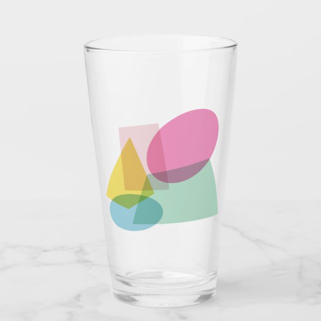 Farbenfrohe geometrische Formen Glas (Vorderseite)