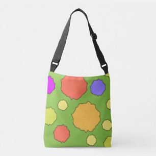 Farbenfrohe geometrische funky Retro-Kreise Tragetaschen Mit Langen Trägern