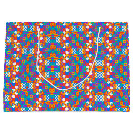 Farbenfrohe geometrische Geschenktasche mit lebend Große Geschenktüte