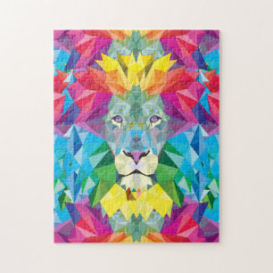 Farbenfrohe geometrische Lion