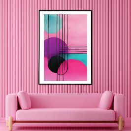 Farbenfrohe geometrische Moderne Kunst ohne Rahmen Poster
