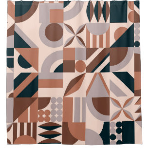 Farbenfrohe geometrische Mosaik, abstrakter Hinter Duschvorhang