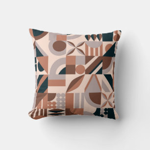 Farbenfrohe geometrische Mosaik, abstrakter Hinter Kissen