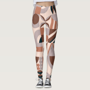 Farbenfrohe geometrische Mosaik, abstrakter Hinter Leggings