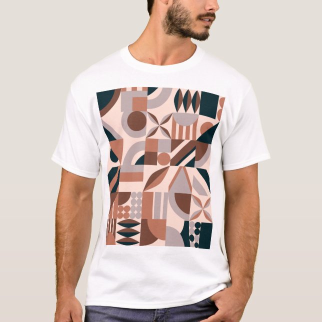 Farbenfrohe geometrische Mosaik, abstrakter Hinter T-Shirt (Vorderseite)