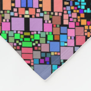 Farbenfrohe geometrische Mosaikdecke Fleecedecke