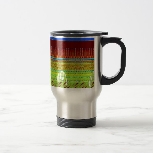 Farbenfrohe geometrische Motive Kunstdrucken Reisebecher (Rechts)