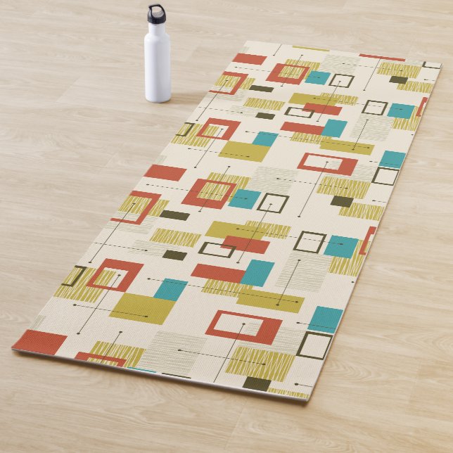 Farbenfrohe geometrische Muster aus dem Mittelalte Yogamatte (Beispiel)