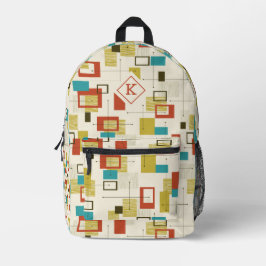 Farbenfrohe geometrische Muster des mittleren Jahr Bedruckter Rucksack