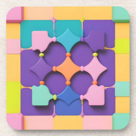 Farbenfrohe geometrische Muster Design Vibraning F Getränkeuntersetzer