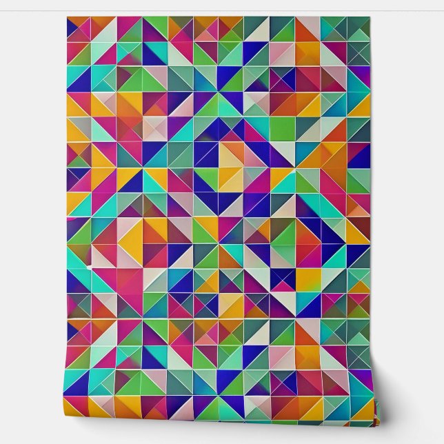 Farbenfrohe geometrische Muster Tapete (Abrollen)