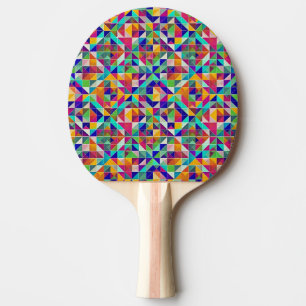 Farbenfrohe geometrische Muster Tischtennis Schläger