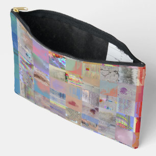 Farbenfrohe geometrische Patchwork-Accessoiretasch Zubehörtasche
