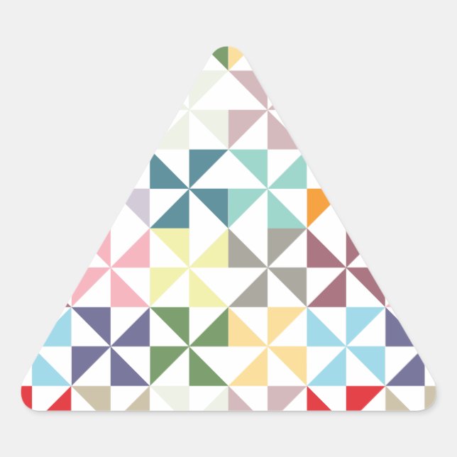 Farbenfrohe geometrische Pinwheel Dreieckiger Aufkleber (Vorderseite)