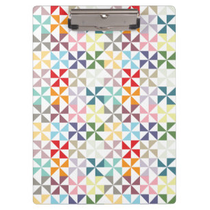Farbenfrohe geometrische Pinwheel Klemmbrett