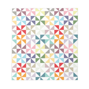 Farbenfrohe geometrische Pinwheel Notizblock
