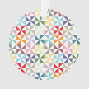 Farbenfrohe geometrische Pinwheel Ornament
