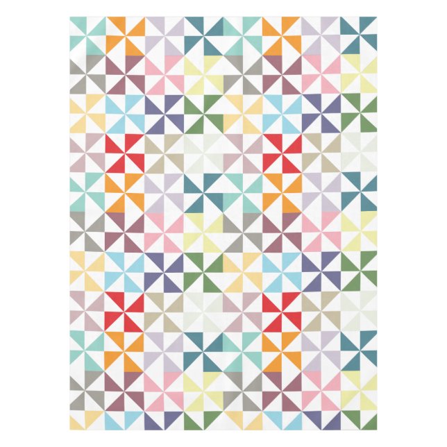 Farbenfrohe geometrische Pinwheel Tischdecke (Vorderseite)