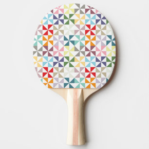 Farbenfrohe geometrische Pinwheel Tischtennis Schläger