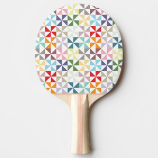 Farbenfrohe geometrische Pinwheel Tischtennis Schläger