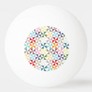 Farbenfrohe geometrische Pinwheel Tischtennisball