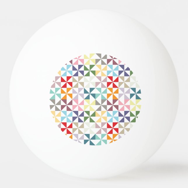 Farbenfrohe geometrische Pinwheel Tischtennisball (Vorderseite)