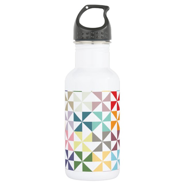 Farbenfrohe geometrische Pinwheel Trinkflasche (Vorderseite)