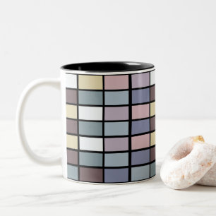 Farbenfrohe geometrische Quadrate Zweifarbige Tasse