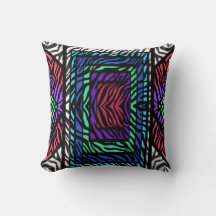 Farbenfrohe geometrische Regenbogenfarben Zebra An
