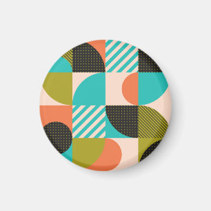 Farbenfrohe geometrische, skandinavische Muster. Magnet