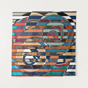 Farbenfrohe geometrische Streifen, Abstrakt Wandteppich