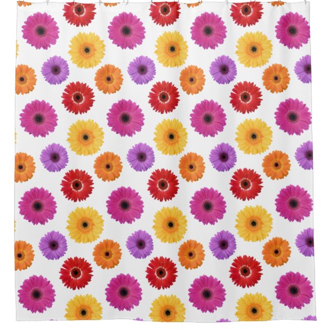 Farbenfrohe Gerber DaisiBold Blumenduschvorhang Duschvorhang (Vorderseite)