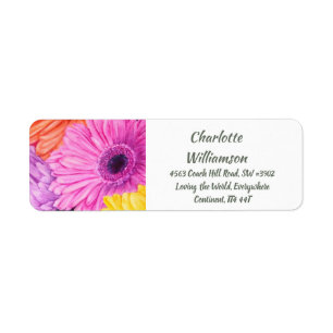 Farbenfrohe Gerbera-Blume in Wasserfarbenadresse