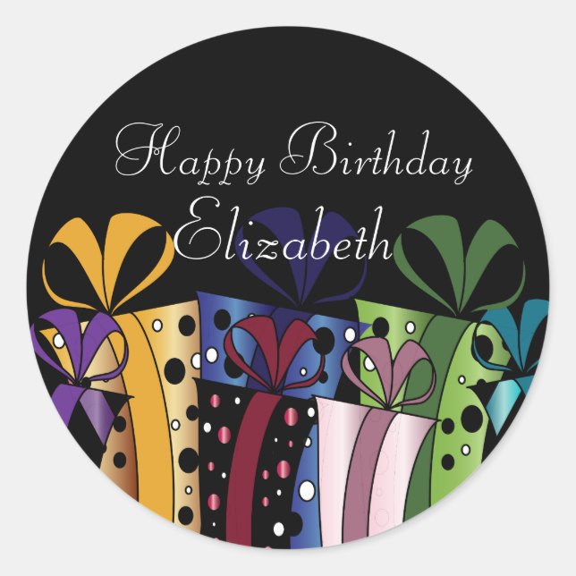 Farbenfrohe Geschenke | Anpassen Runder Aufkleber (Vorderseite)