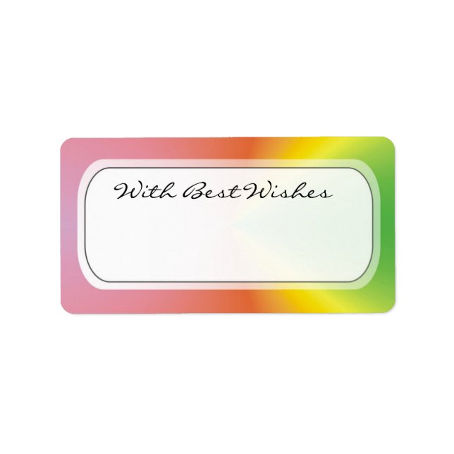 Farbenfrohe Geschenketiketten - Beste Wünsche Adressaufkleber (Vorne)