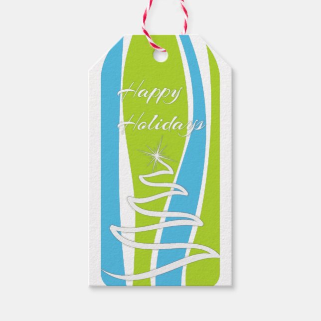Farbenfrohe Geschenkmarke Geschenkanhänger (Vorderseite)