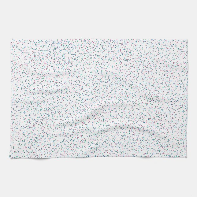 Farbenfrohe, gesprenkelte Frühlingspunkte Geschirrtuch (Horizontal)