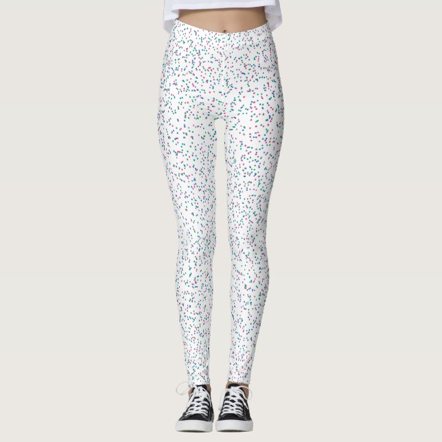 Farbenfrohe, gesprenkelte Frühlingspunkte Leggings (Vorderseite)