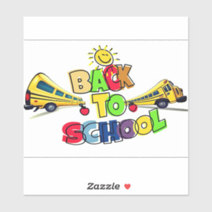 Farbenfrohe Gestaltung des Cartoon in der Schule Aufkleber