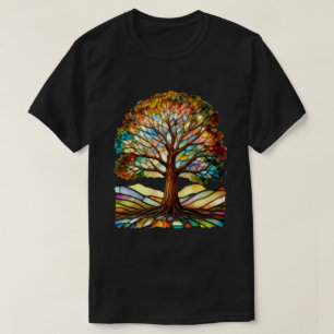 Farbenfrohe gestanzte Glasbaume T-Shirt