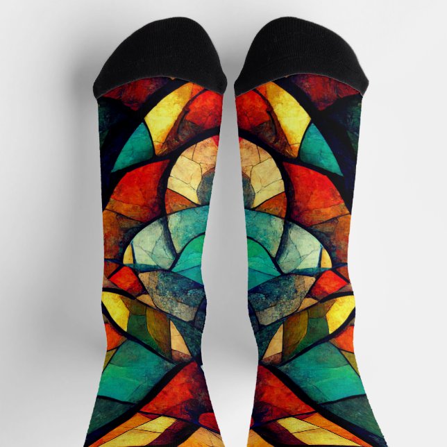 Farbenfrohe gestanzte Glasentnahme Socken (Oben)