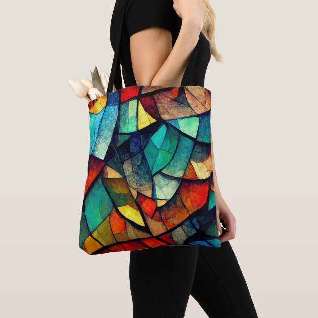 Farbenfrohe gestanzte Glasentnahme Tasche (Von Nahem)