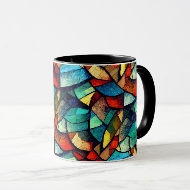 Farbenfrohe gestanzte Glasentnahme Tasse (VorderseiteRechts)