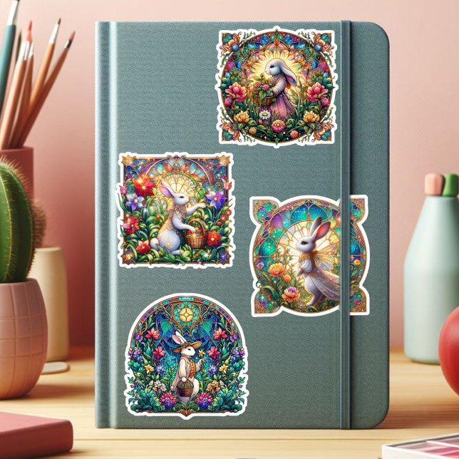 Farbenfrohe gestanzte Gläser Blumengeblümter Oster Aufkleber (Von Creator hochgeladen)