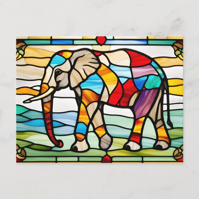 Farbenfrohe gestanzte Glasmosaike Postkarte (Vorderseite)