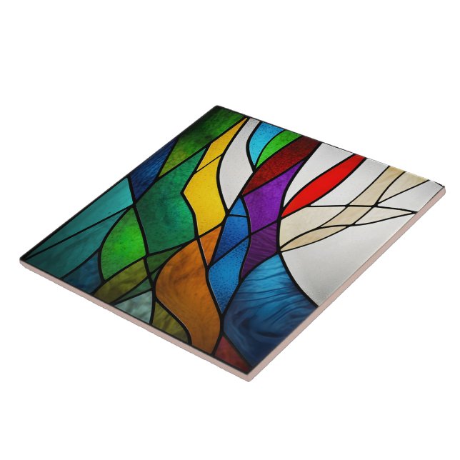 Farbenfrohe gestanzte Glasmosaikkunst Fliese (Seite)